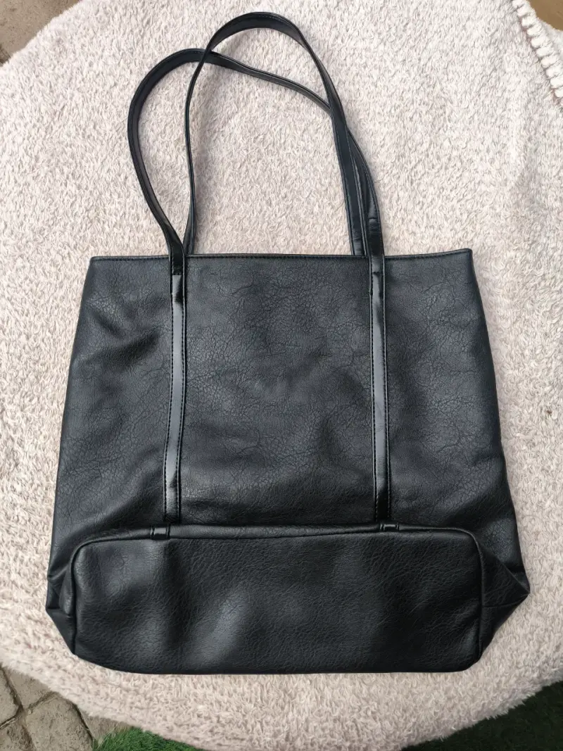 Cartera tote ecocuero negro - 3