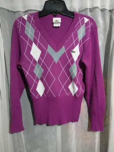 Suéter Lacoste morado con rombos - miniatura 1