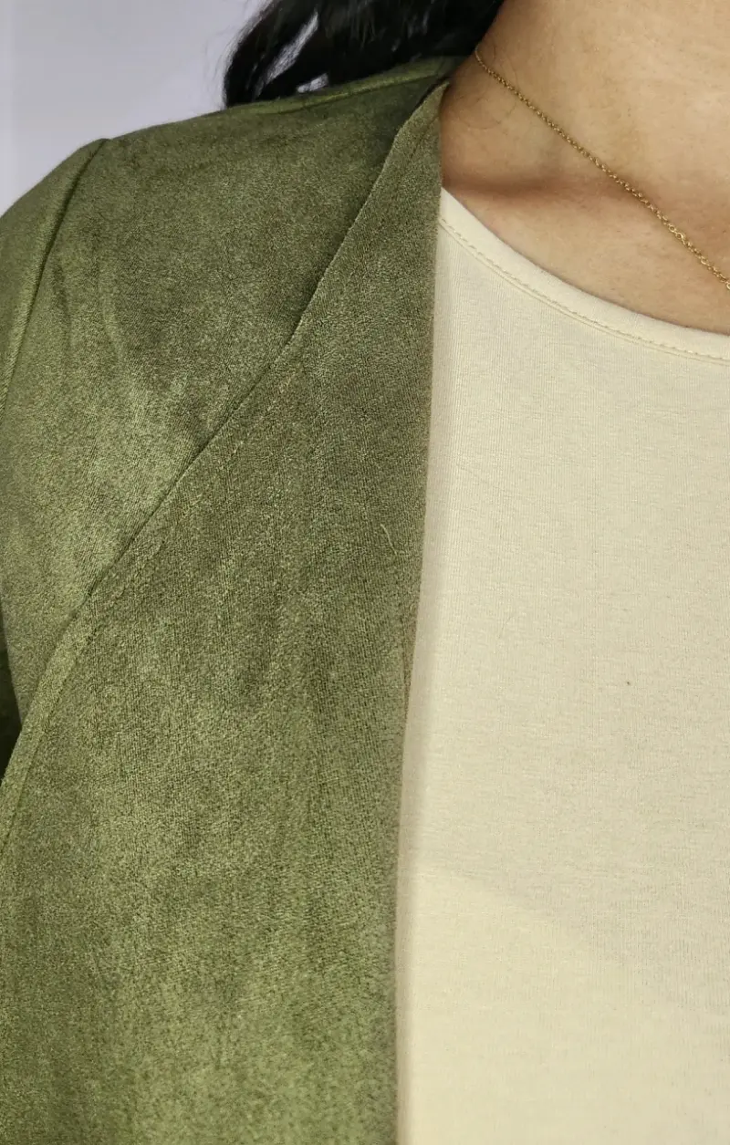 Chaqueta verde militar, casual para mujer - 2