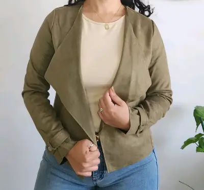 Chaqueta verde militar, casual para mujer - miniatura 3