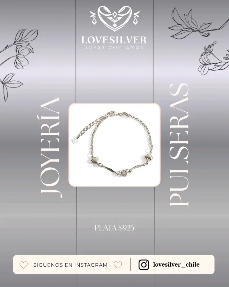 Pulsera de plata con dijes - 2