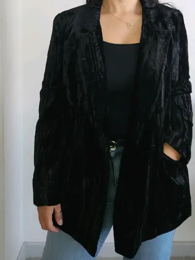 Blazer negro de terciopelo - miniatura 1