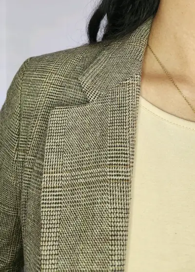 Blazer de cuadros beige - miniatura 2