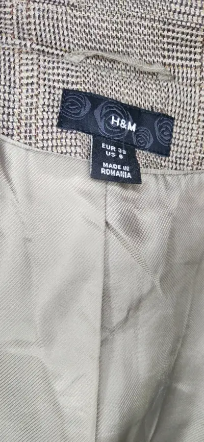 Blazer de cuadros beige - miniatura 3
