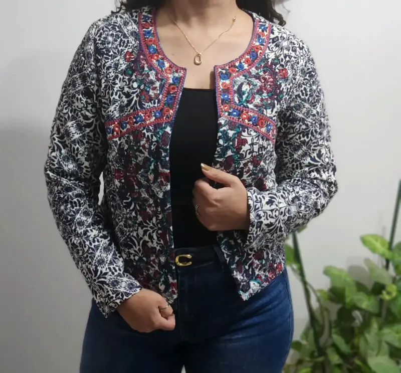 Chaqueta estampada multicolor - 1