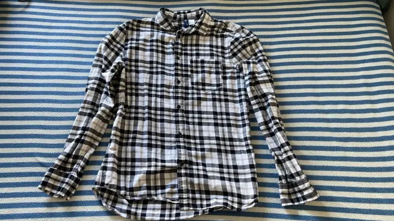 Camisa de franela a cuadros talla S - 3