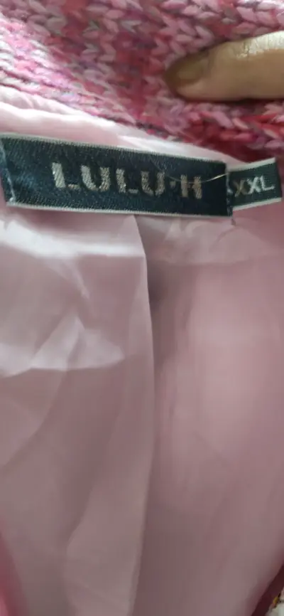 Chaqueta de mujer tejida rosa - miniatura 5