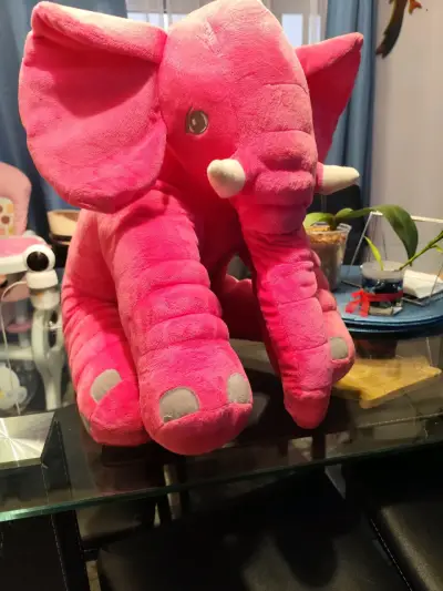 Peluche elefante rosa grande - miniatura 2