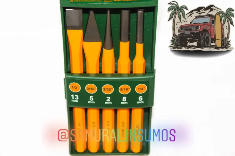 Kit 5 En 1 Cinceles u Punzones Acero En Frio 10mm - 1