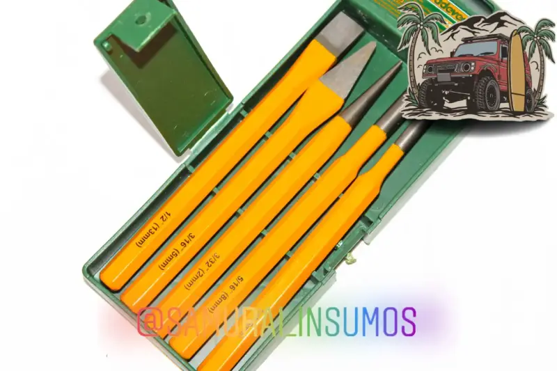 Kit 5 En 1 Cinceles u Punzones Acero En Frio 10mm - 3