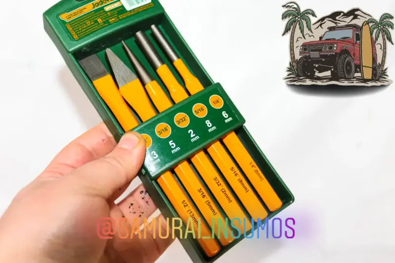 Kit 5 En 1 Cinceles u Punzones Acero En Frio 10mm - 5