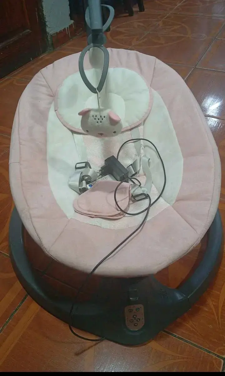 Silla mecedora para bebé rosa bebesit - 1