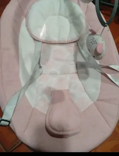 Silla mecedora para bebé rosa bebesit - miniatura 3