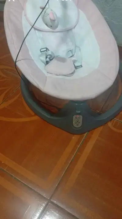 Silla mecedora para bebé rosa bebesit - miniatura 5