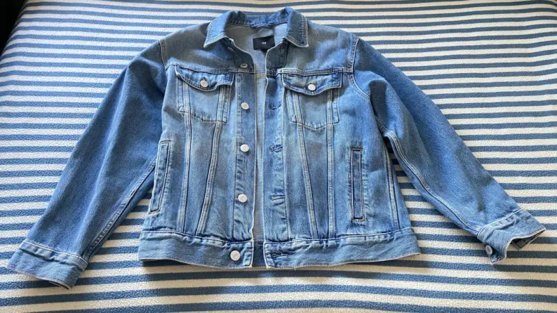 Chaqueta de mezclilla azul hombre H&M - 2