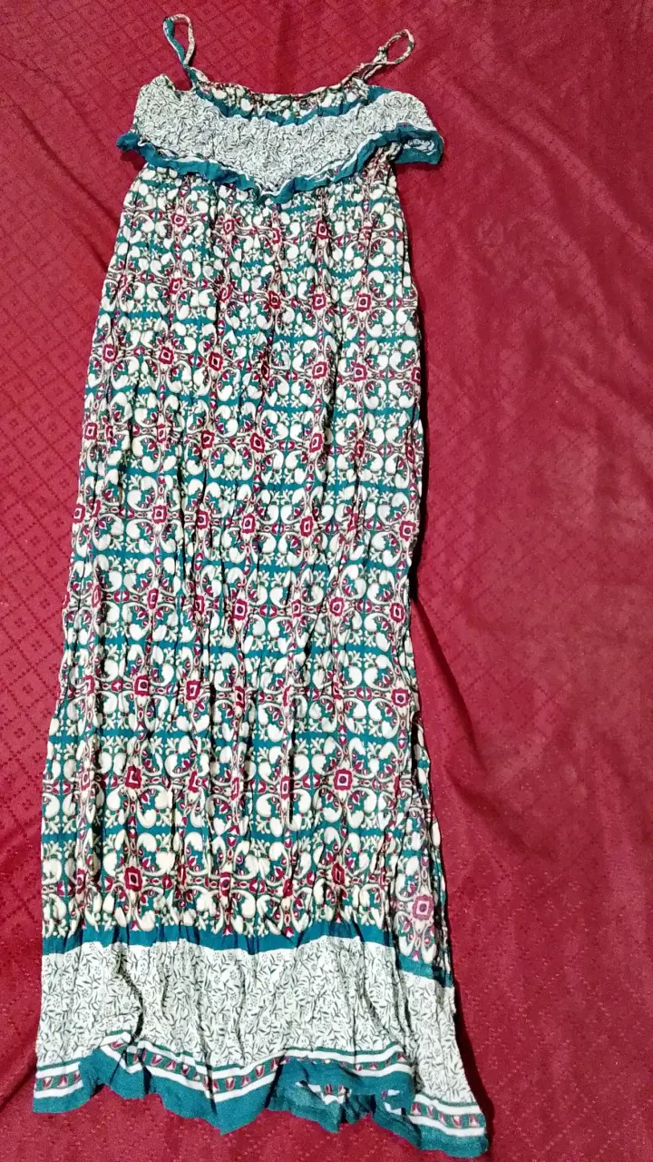 Vestido largo estampado bohemio - 1