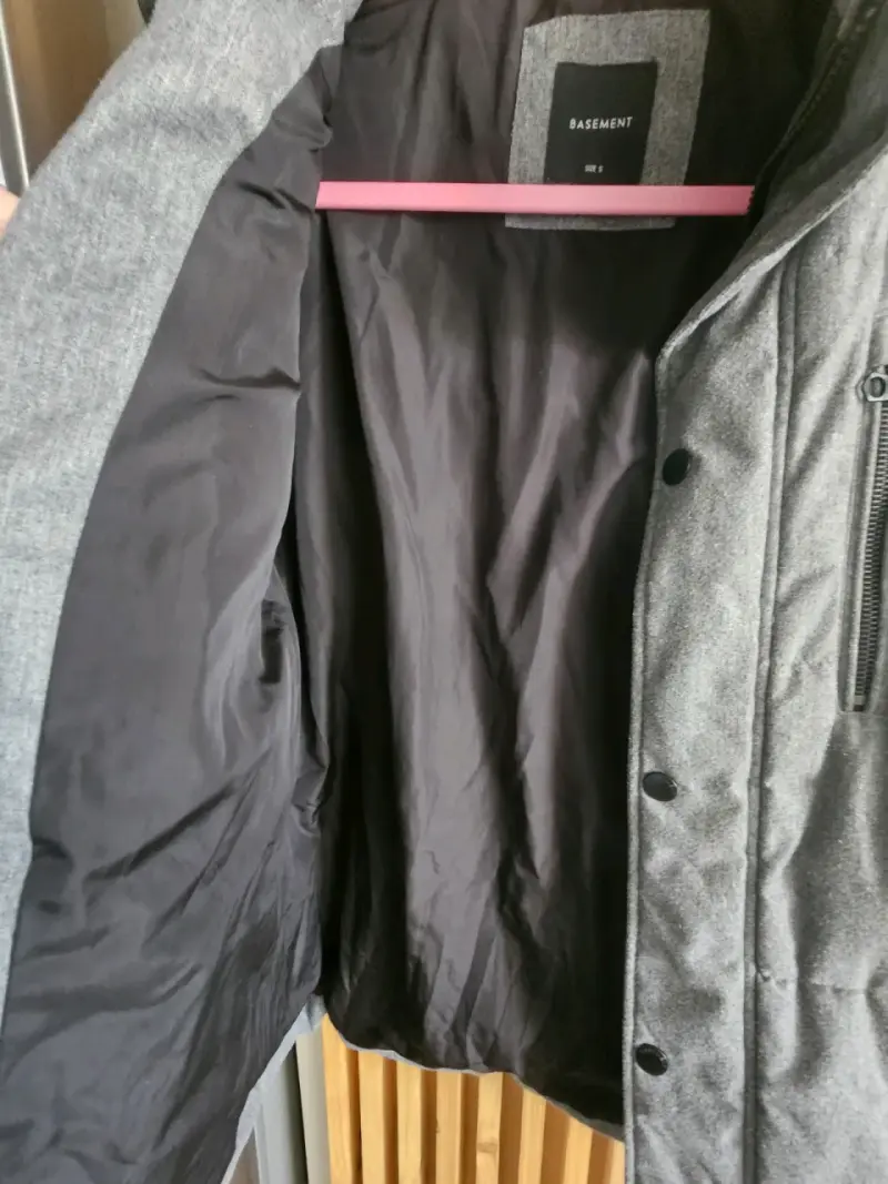 Blazer gris con forro estampado - 2
