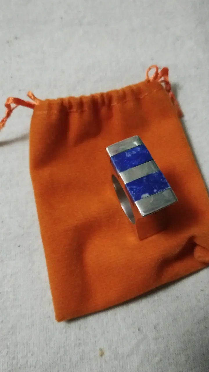 Anillo de plata y azul lápislazuli - 1
