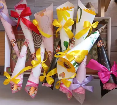 Ramos de flores decorativas rosas personalizadas - miniatura 1