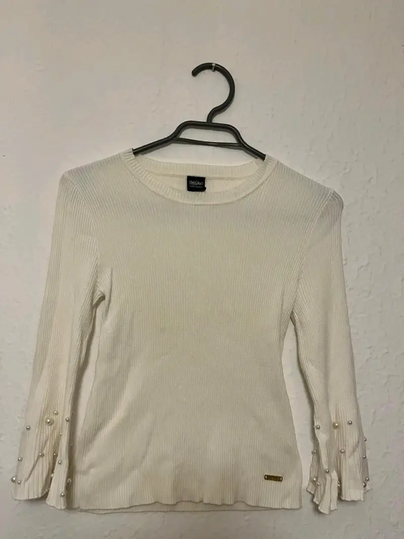 Suéter blanco con perlas mossimo talla M - 1