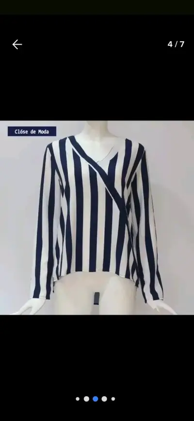 Blusa a rayas azul y blanco - miniatura 2