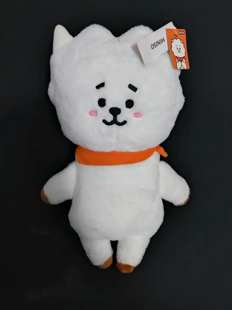 Peluche blanco con bufanda naranja - 1