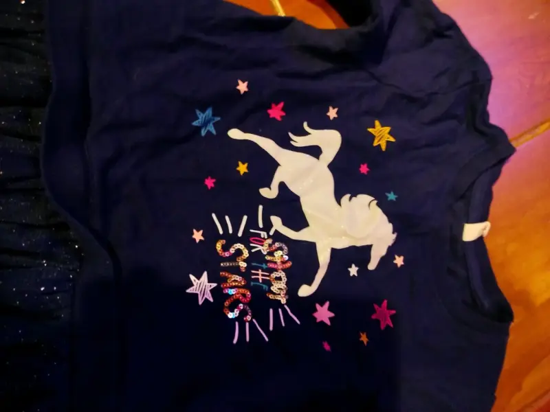 Vestido azul con unicornio - 2