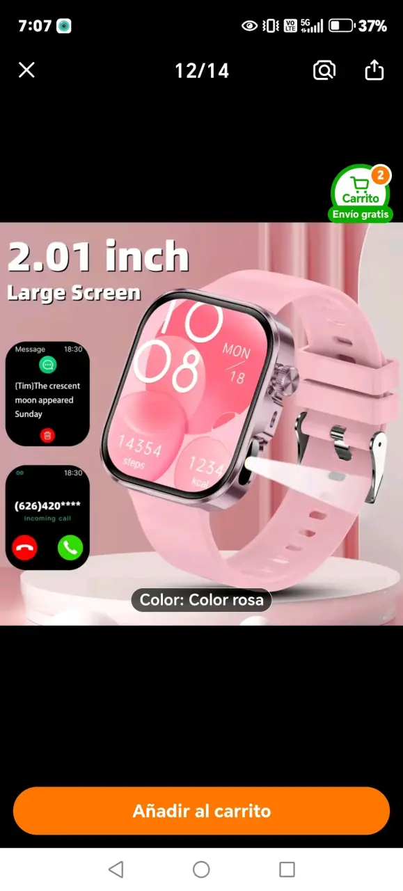 Smartwatch deportivo negro - 2