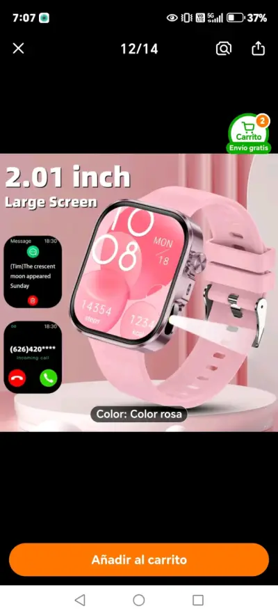 Smartwatch deportivo negro - miniatura 2