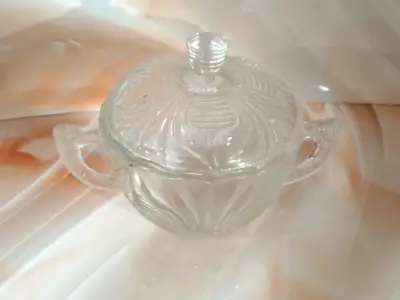 Azucarero de vidrio vintage Tallado - miniatura 4