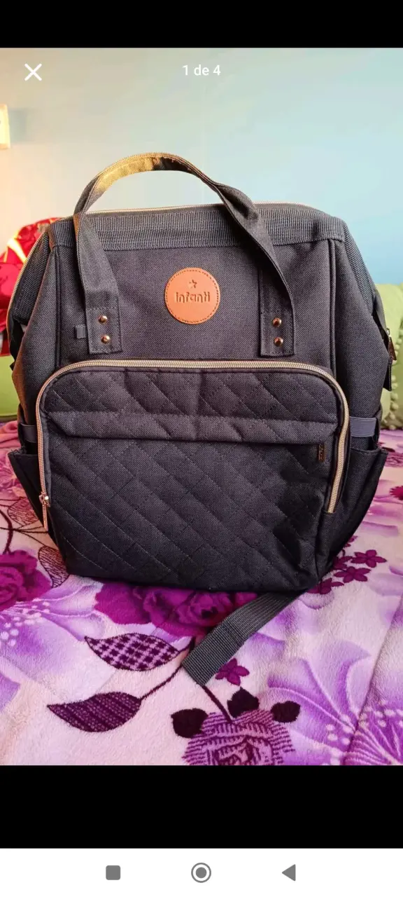 Mochila pañalera negra Infanti - 1