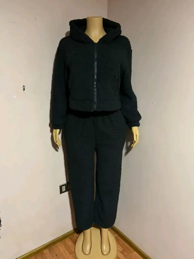 Conjunto polar morado con capucha - 5