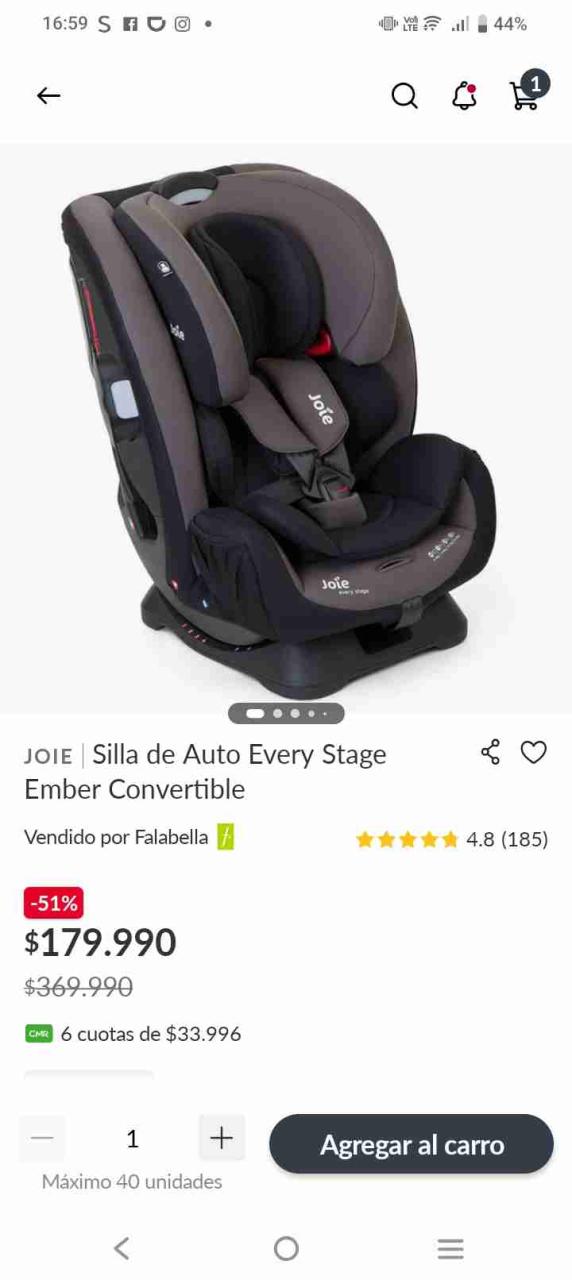 Silla de auto Joie negra(referencia última foto) - 6