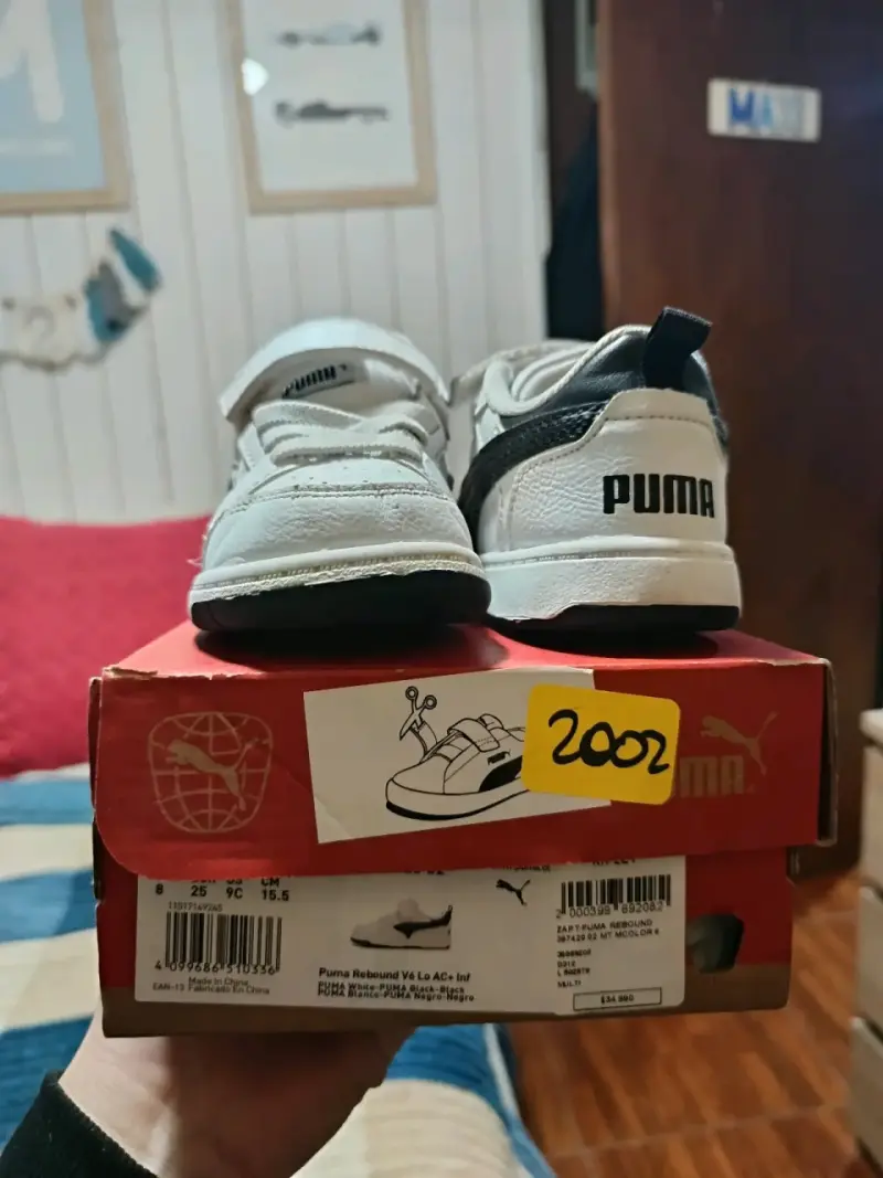 Zapatillas infantiles blancas Puma - 5