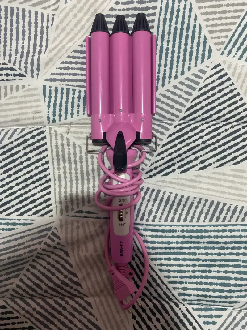Pinza triple rosa para cabello