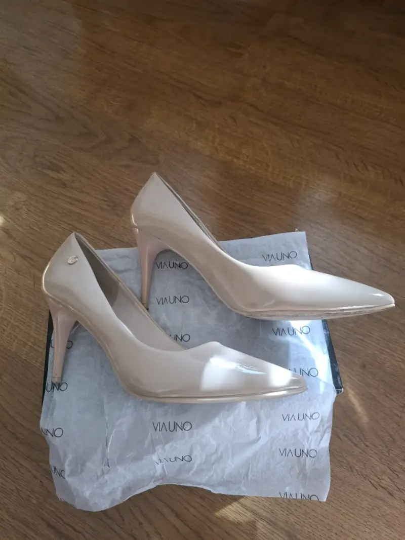 Zapatos tacón beige Via Uno - 3