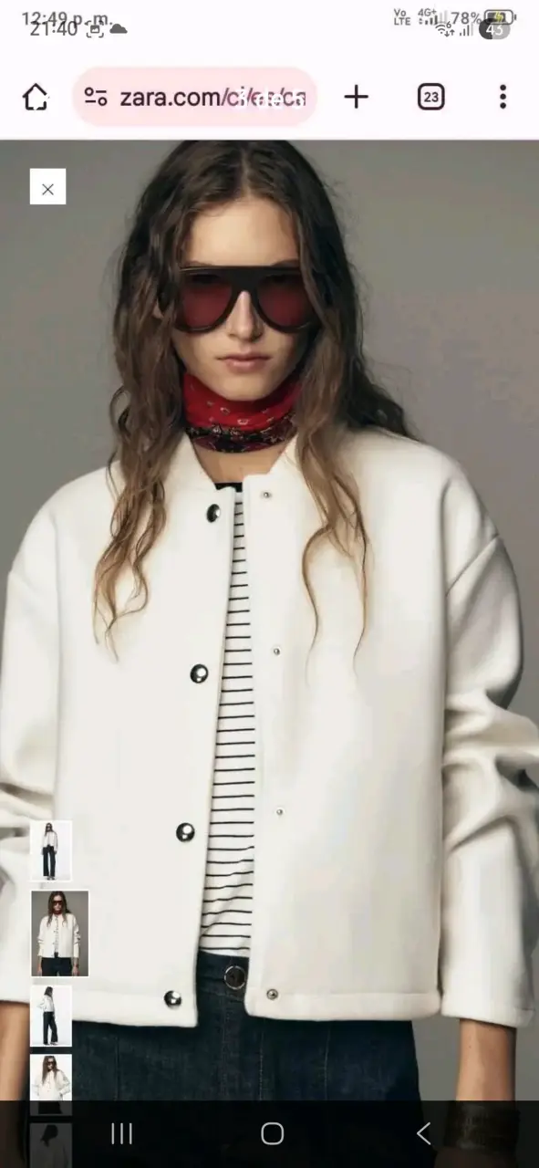 Cazadora bomber Zara blanca - 2