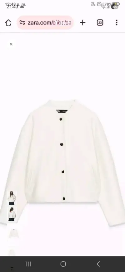 Cazadora bomber Zara blanca - miniatura 3