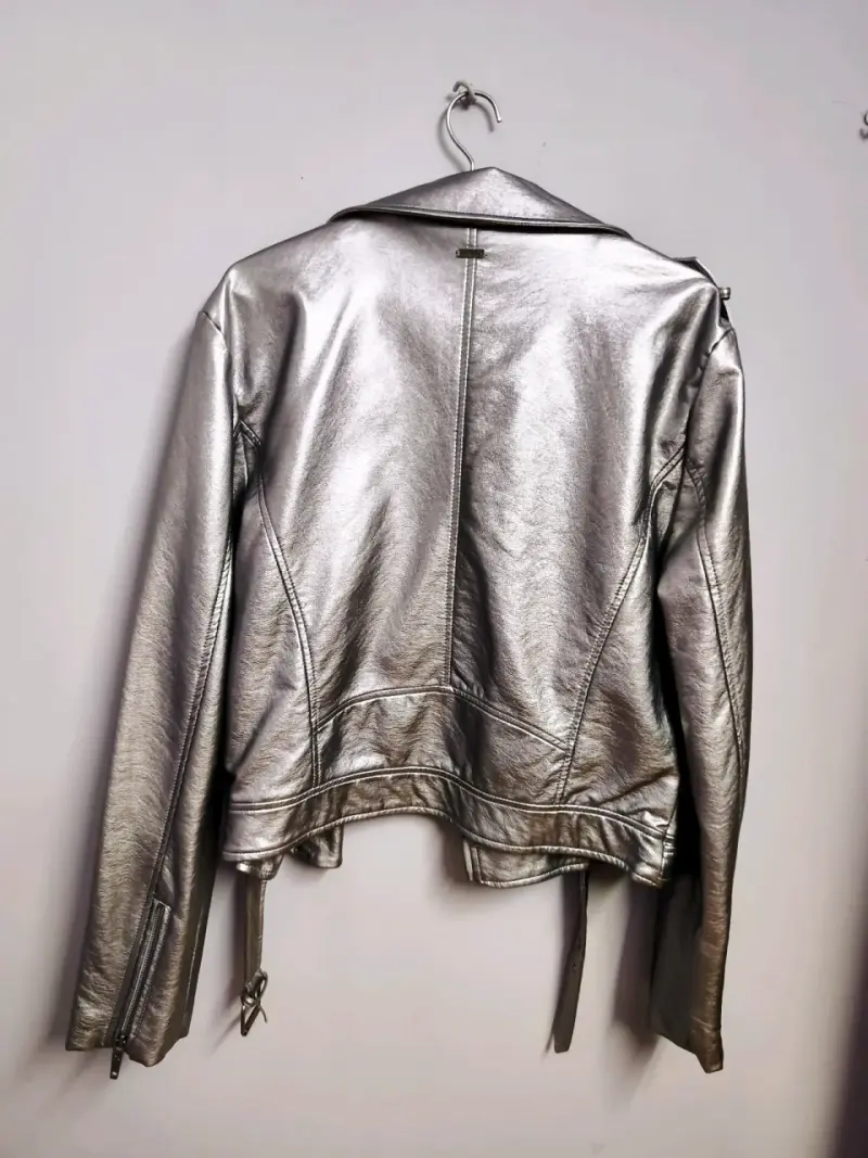 Chaqueta biker plateada - 3