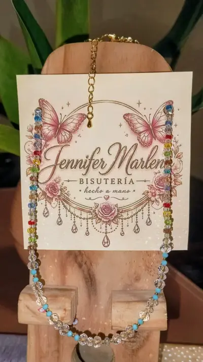 Collar bisutería hecho a mano - miniatura 3