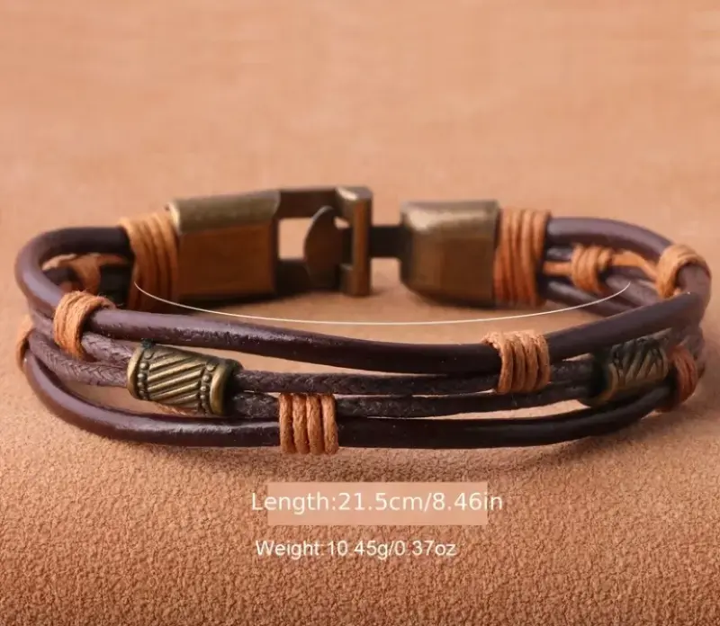 Pulsera de cuero trenzado - 1