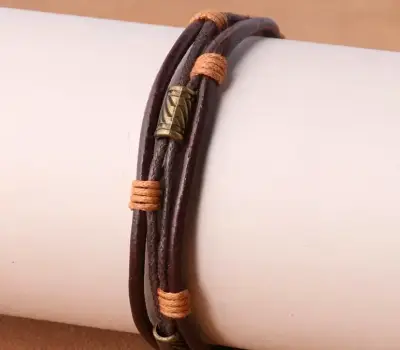 Pulsera de cuero trenzado - miniatura 4