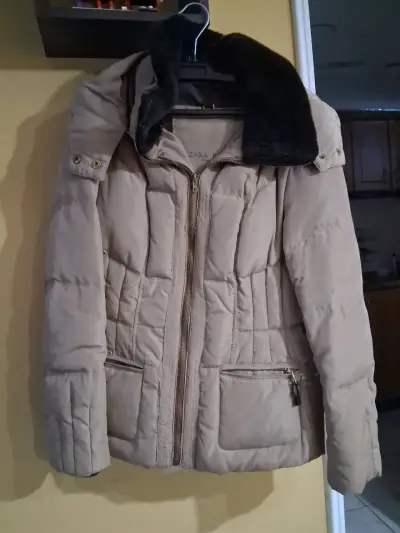 Chaqueta acolchada beige Zara - miniatura 1