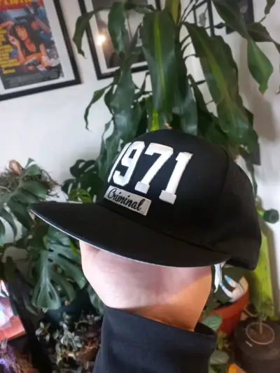 Gorra negra 1971 estilo urbano - miniatura 1
