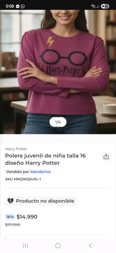 Polera Harry Potter morada - miniatura 2
