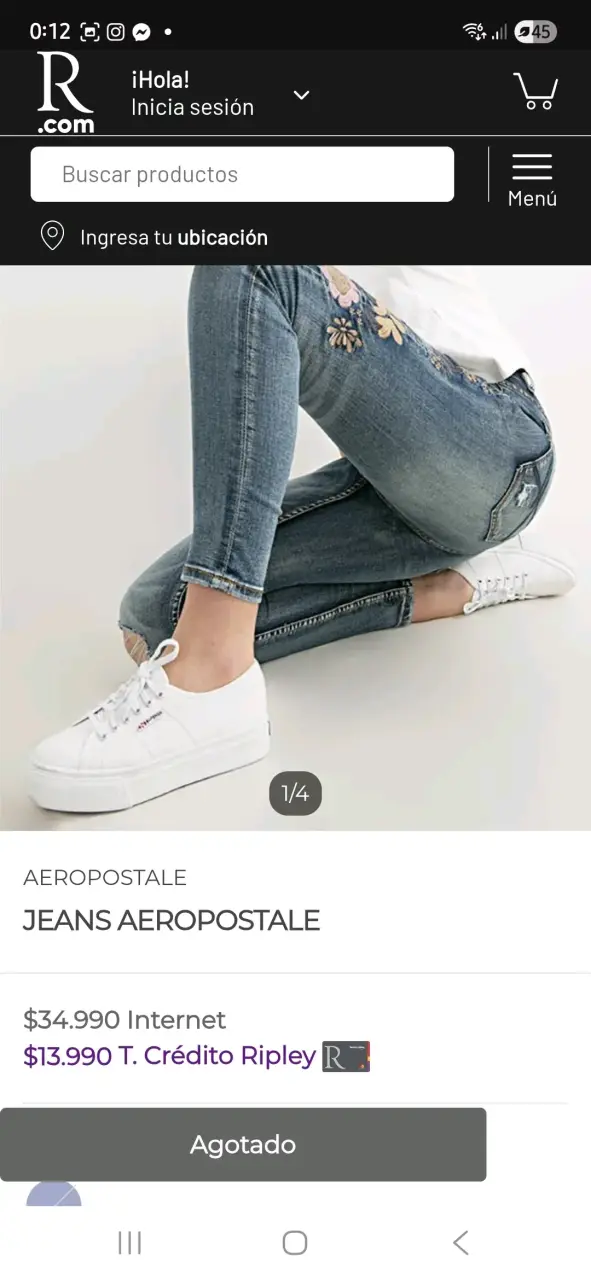 Jeans aeropostale bordados de tiro alto - 3