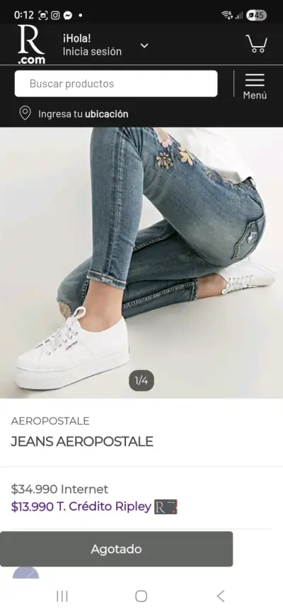 Jeans aeropostale bordados de tiro alto - miniatura 3