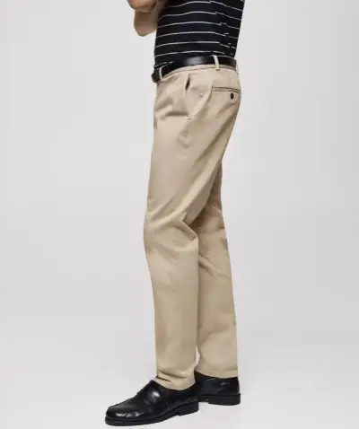 Pantalones beige de vestir Mango Men - miniatura 1