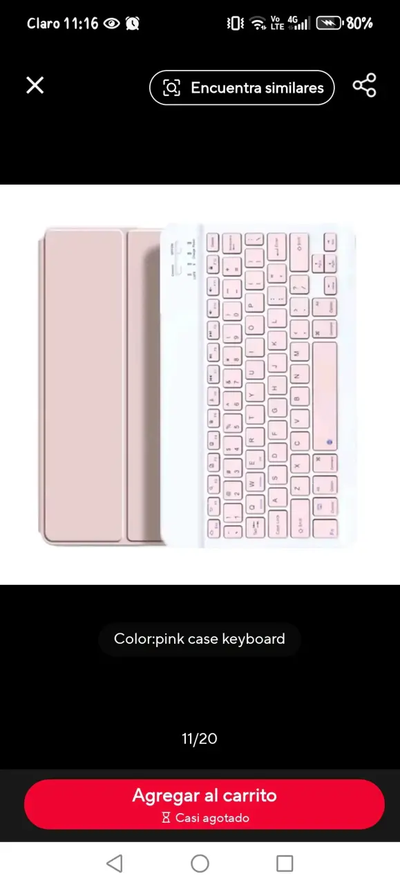 Teclado Bluetooth rosa - 2