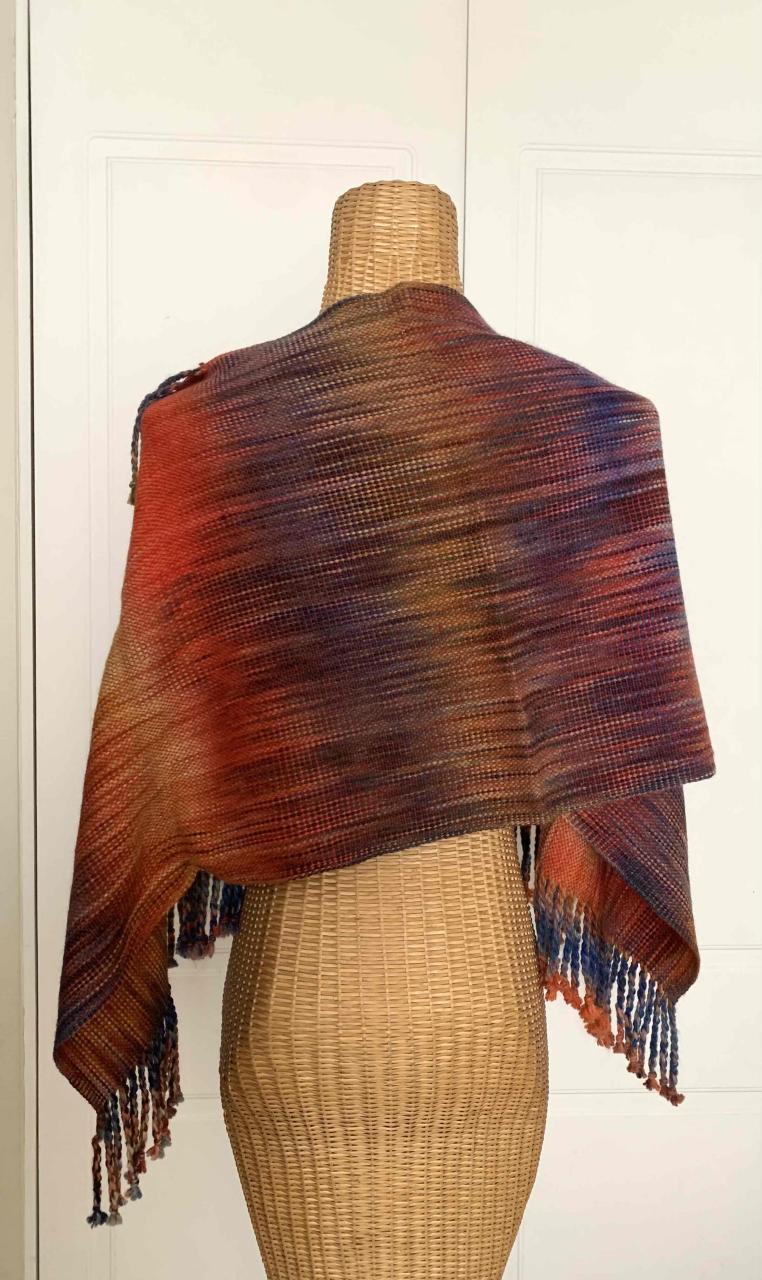 Poncho tejido telar alpaca  multicolor - 3